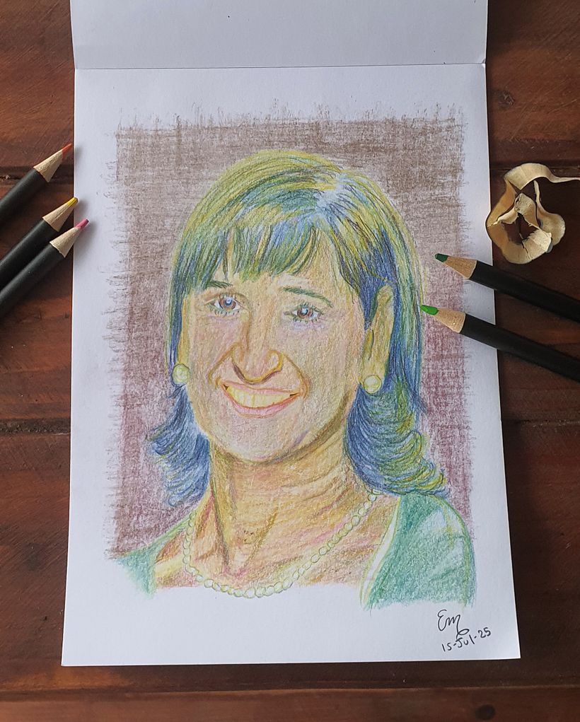 Dibujo de dama en colores 1