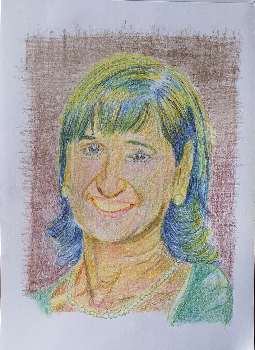 Dibujo de dama en colores 1