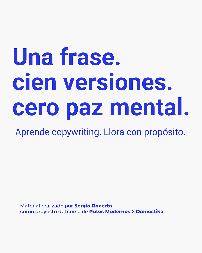 Proyecto final del curso Copywriting para Copywriters 1