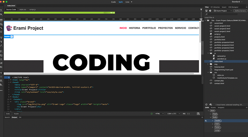 Erami Project Website 1