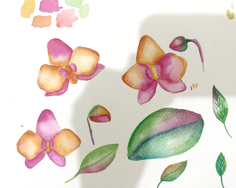 Patrón con orquídeas 1