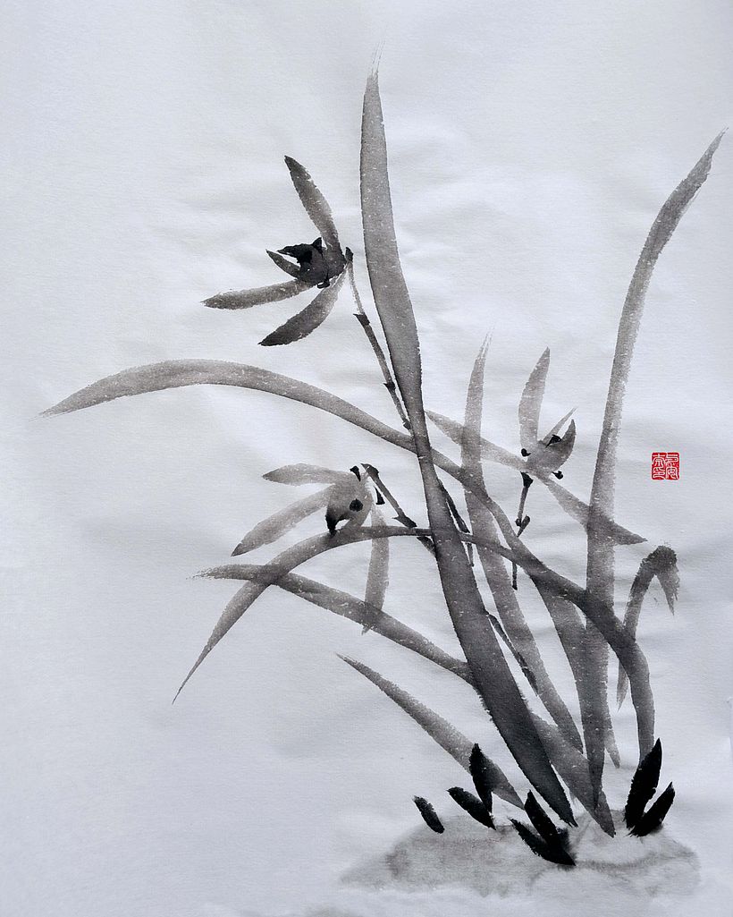 Sumi-e Shikunshi Painting 1