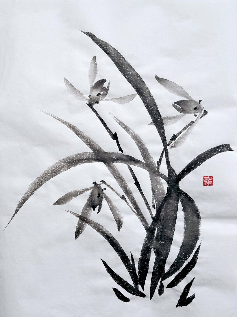 Sumi-e Shikunshi Painting 1