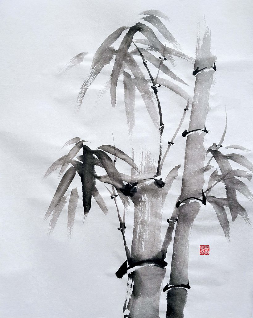 Sumi-e Shikunshi Painting 1