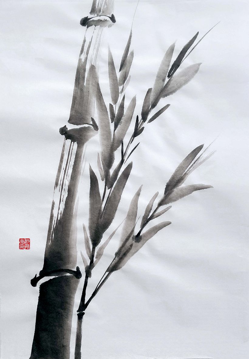Sumi-e Shikunshi Painting 1