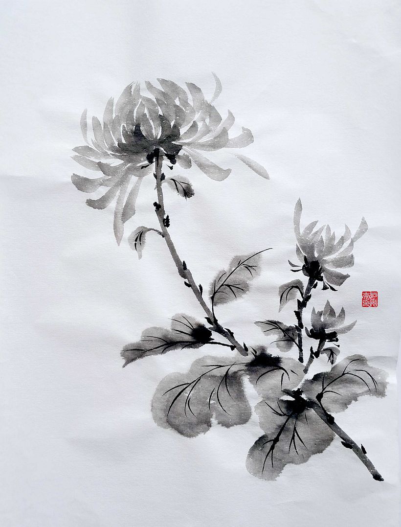Sumi-e Shikunshi Painting 1