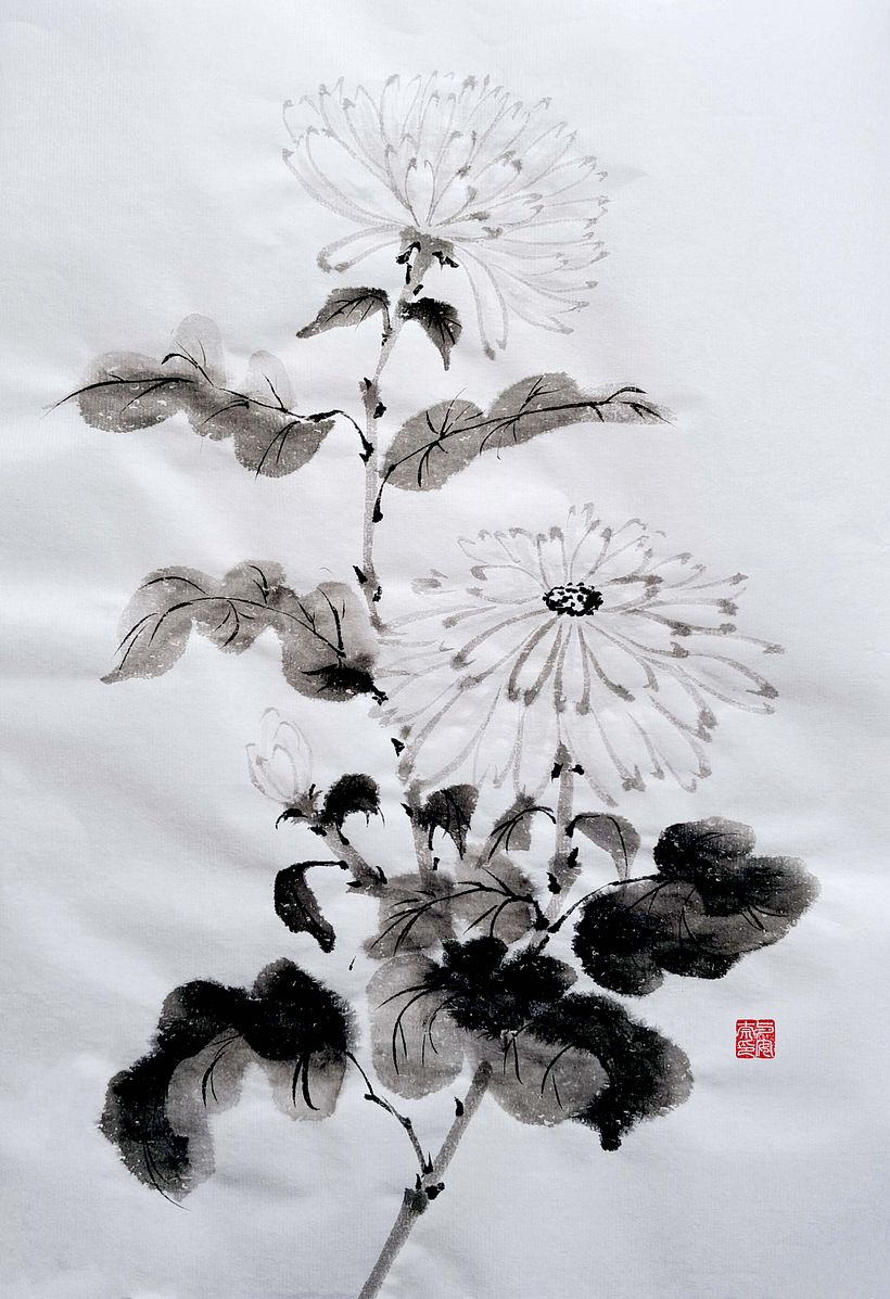 Sumi-e Shikunshi Painting 1