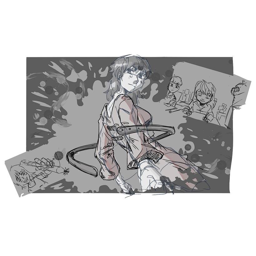 Detalles de mi avance en ilustración con influencia manga 1