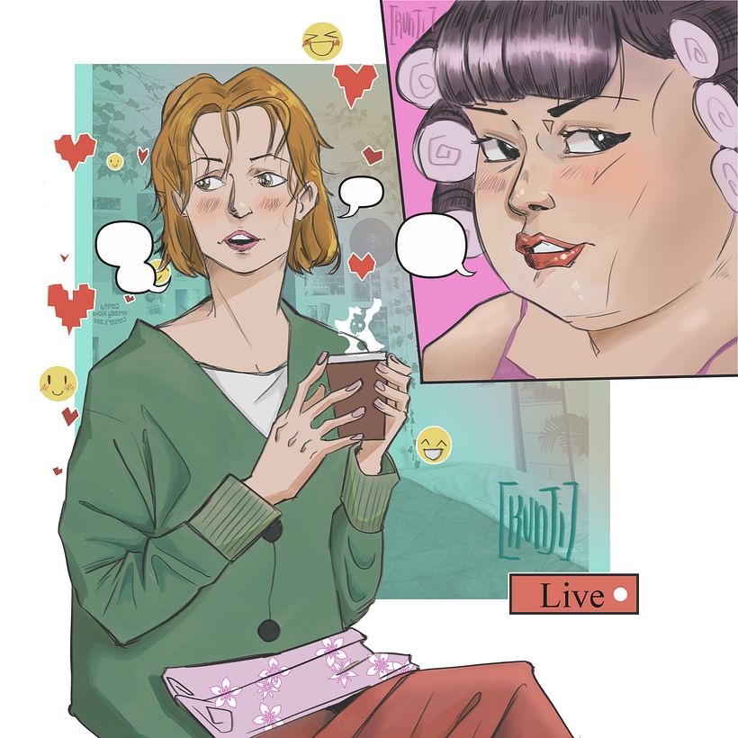 Detalles de mi avance en ilustración con influencia manga 1