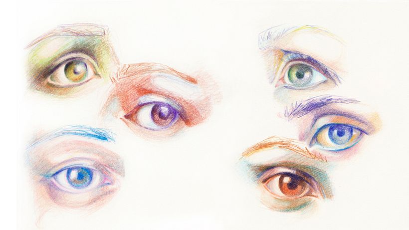 Soft Gaze Colored Pencil Portrait 1