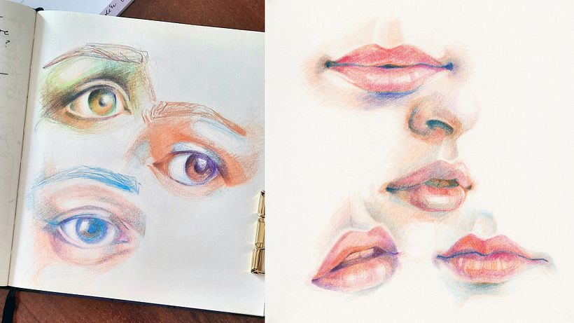 Soft Gaze Colored Pencil Portrait 2