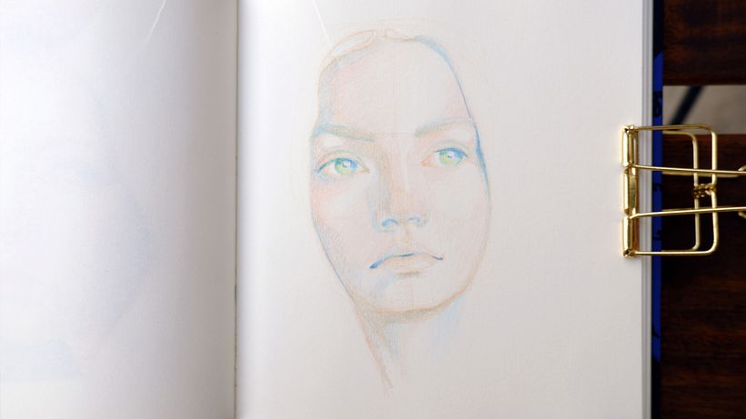 Soft Gaze Colored Pencil Portrait 1
