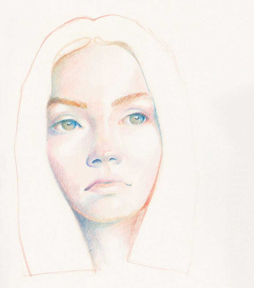 Soft Gaze Colored Pencil Portrait 2