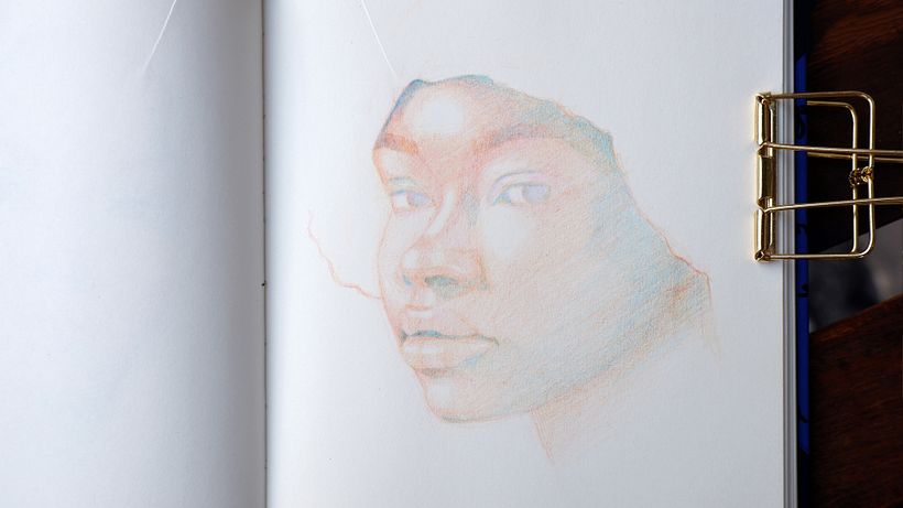 Soft Gaze Colored Pencil Portrait 1