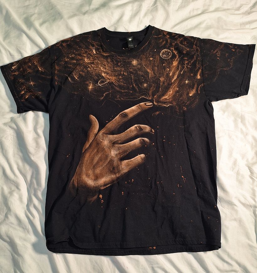 Galaxy between your fingers - Bleach Painted T-shirt 2