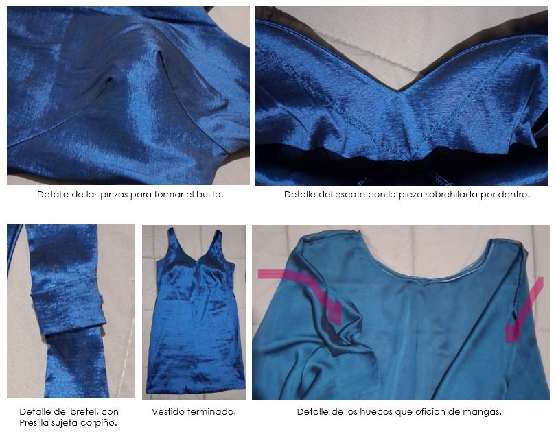 Vestido tornasolado en dos piezas superpuestas. 1