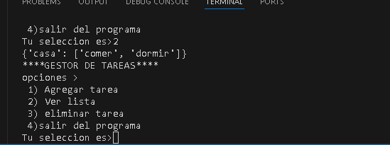 gestor de tareas en la terminal de python 1