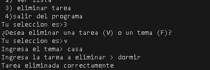 gestor de tareas en la terminal de python 2