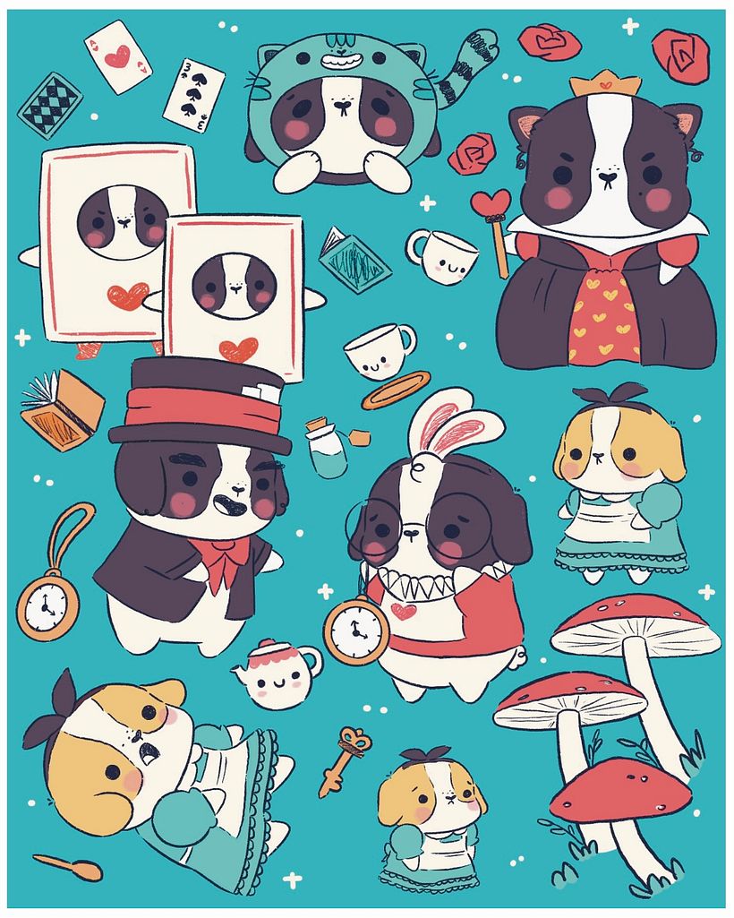Illustration of a story in a kawaii style  1