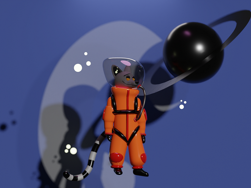 3D Astronaut Lemur 1