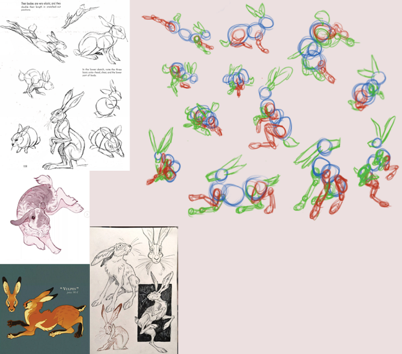 Jester bunny blackwork design 2