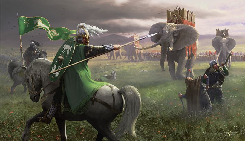 Eomer faces the Mumakil 1