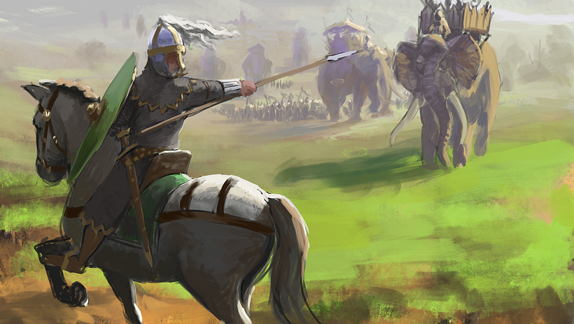 Eomer faces the Mumakil 1