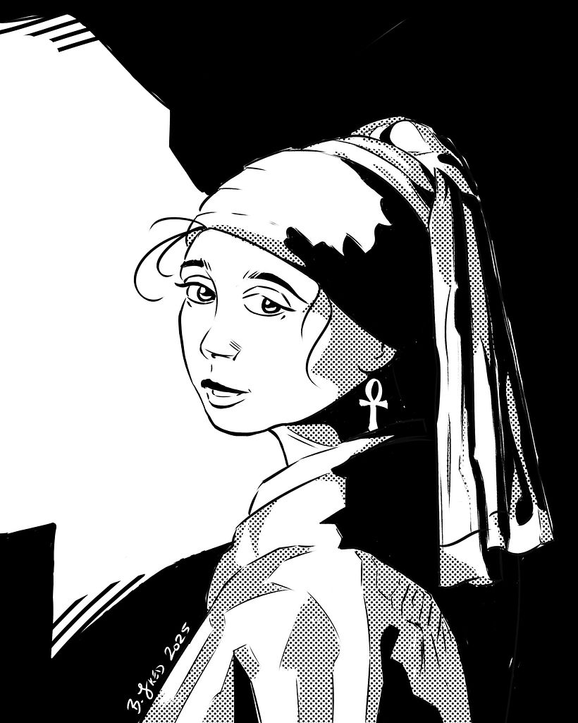 The Girl with an Ankh Earring 1