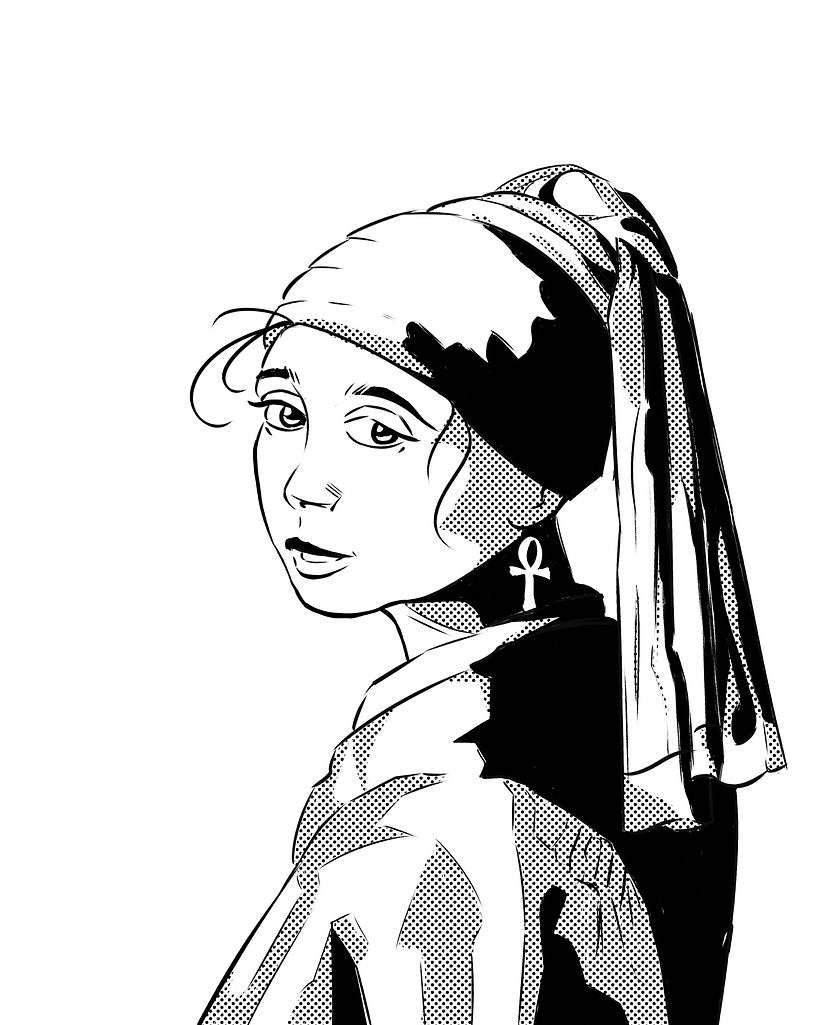 The Girl with an Ankh Earring 1