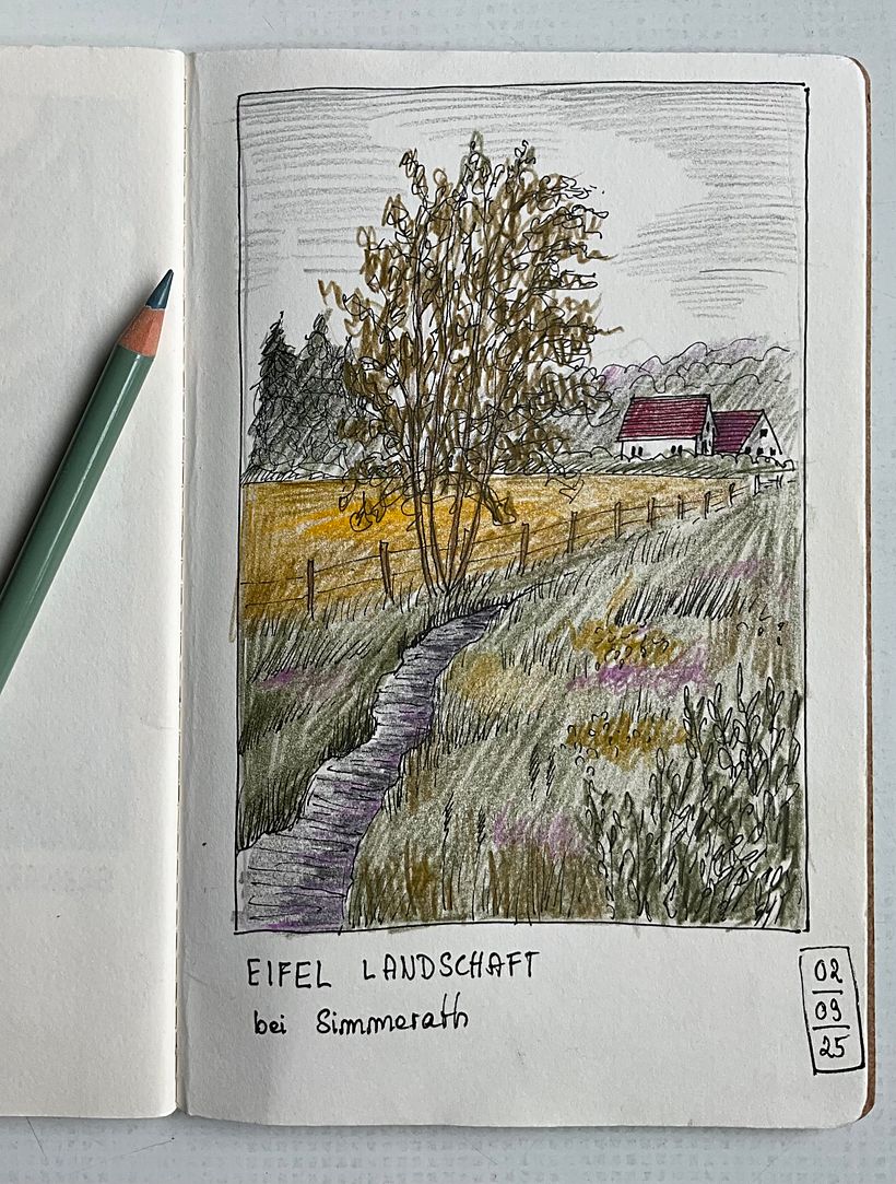 Esboços de viagem - ilustração com guache 1