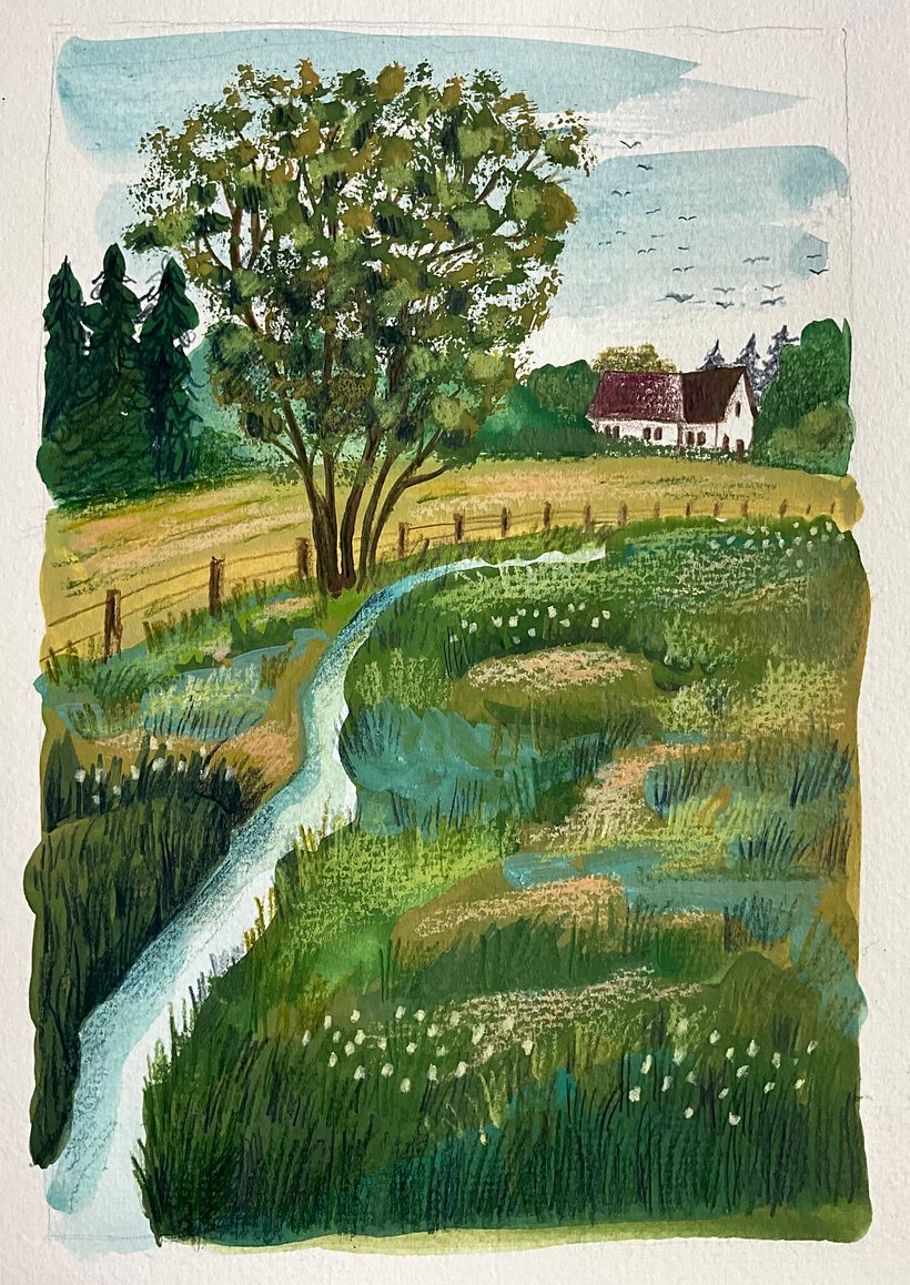 Esboços de viagem - ilustração com guache 4