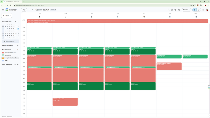 Schedule para trabajo remunerado y ceativo 1