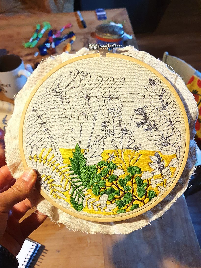Botanical embroidery in the central region of Chile 1