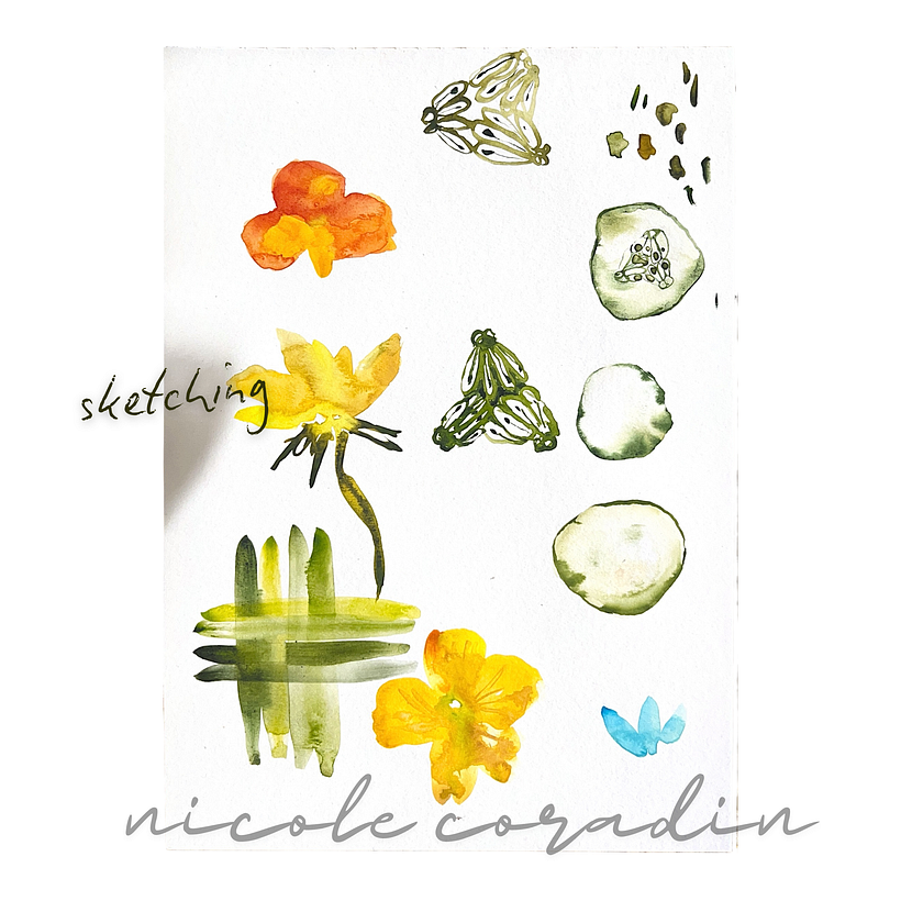 Surface Pattern Design Beginner Cucumber Print 1