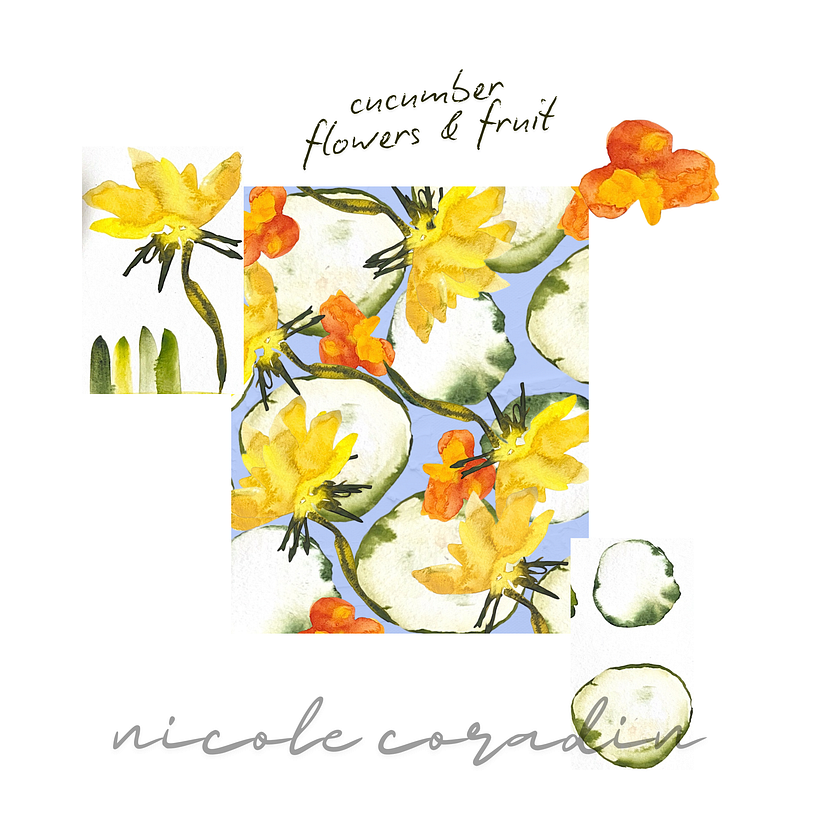 Surface Pattern Design Beginner Cucumber Print 2