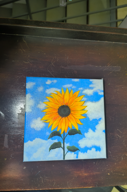 Pintura de Girasol en acrílico 1