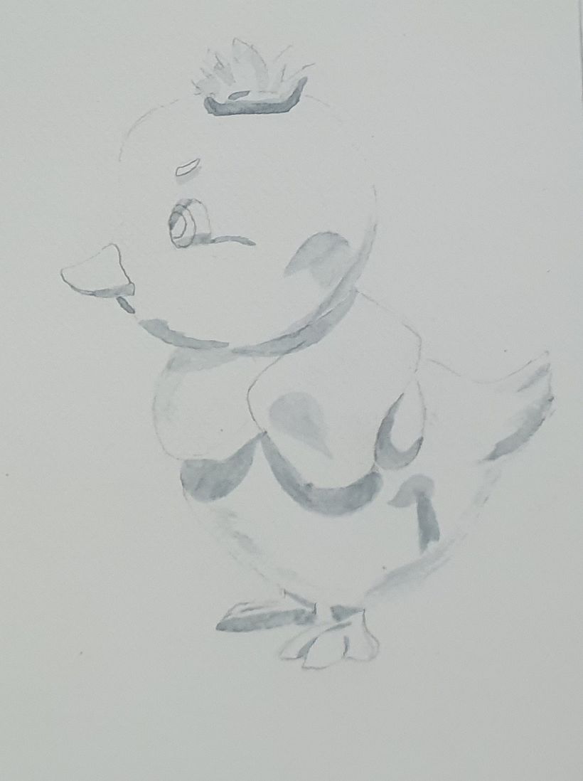 Baby duck watercolor painting  1