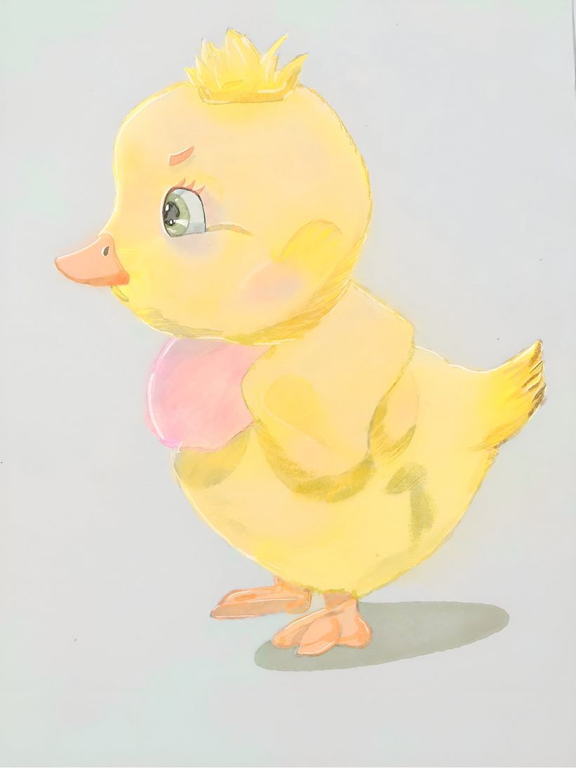 Baby duck watercolor painting  1