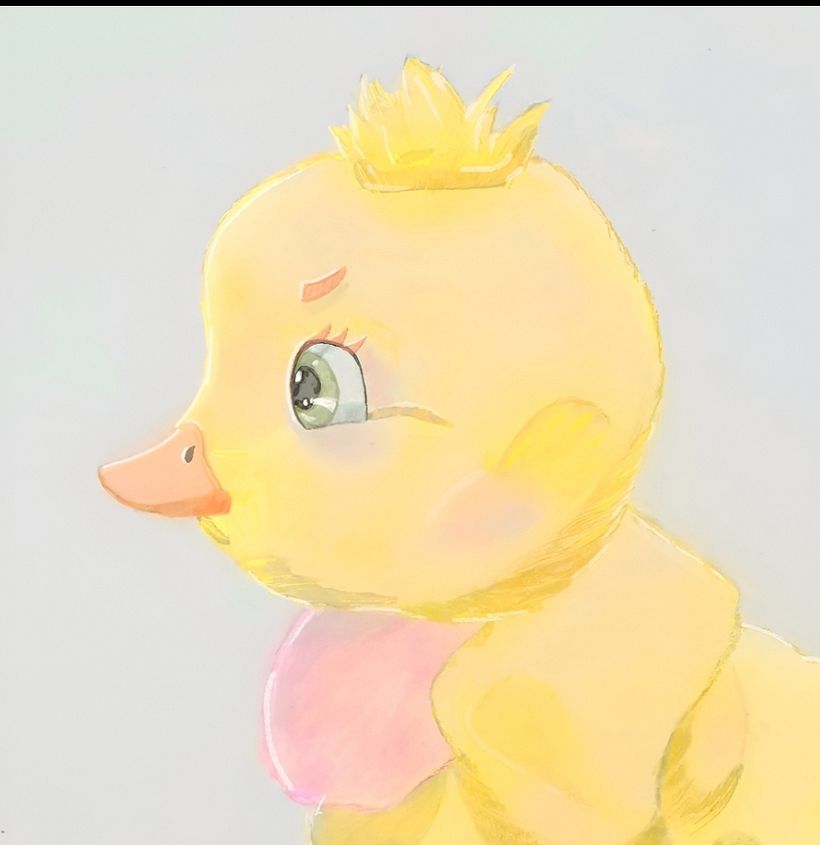 Baby duck watercolor painting  1
