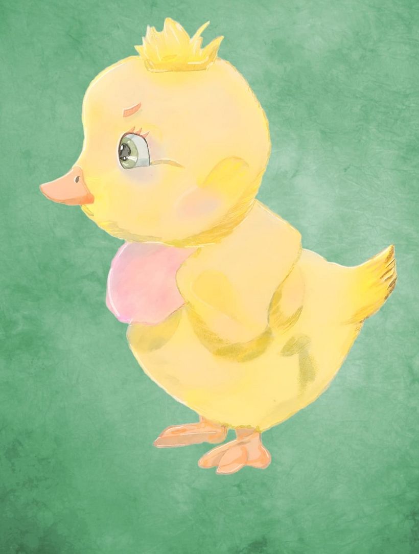 Baby duck watercolor painting  1