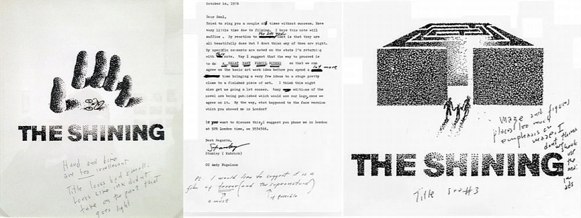 Correspondence between Kubrick and Bass on the design of the poster for The Shining