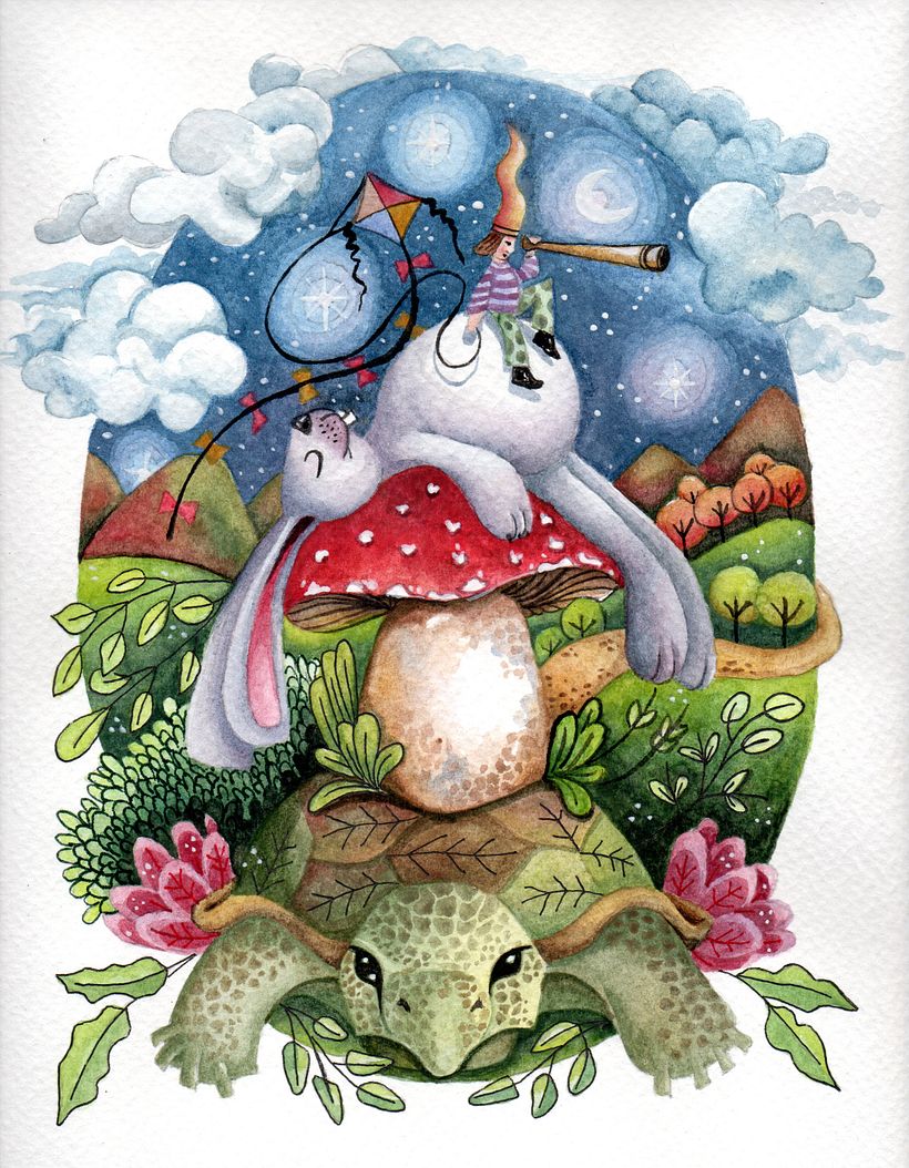 FINAL WATERCOLOR AND GOUACHE PROJECT "THE TORTOISE AND THE HARE" 3