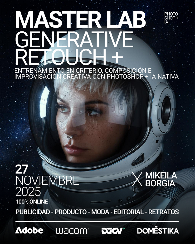 Masterclass de Retoque Generativo en Photoshop + IA / 27 de noviembre ONLINE!  1