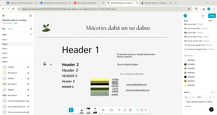A Webpage for a Natural Science Teacher to Showcase Her Resources 1