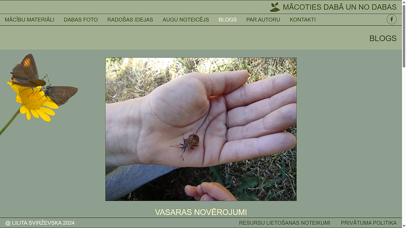 A Webpage for a Natural Science Teacher to Showcase Her Resources 1