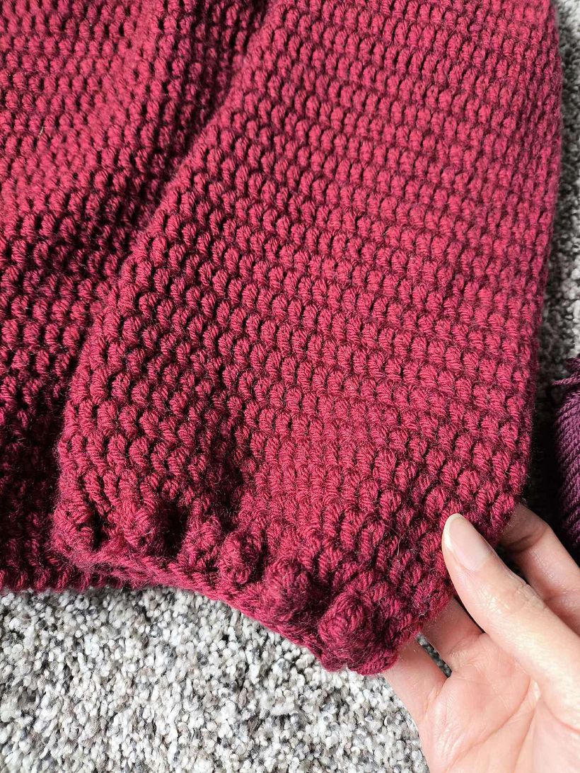 My first crocheted top-down sweater 3