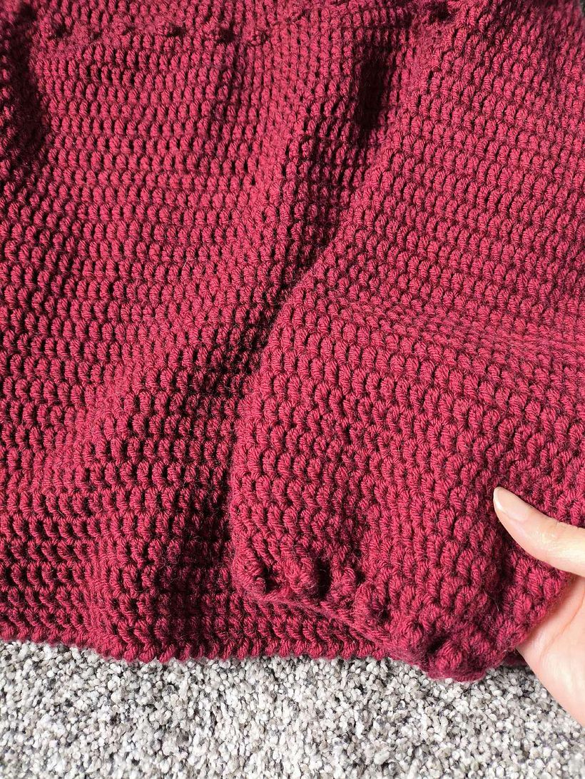 My first crocheted top-down sweater 4