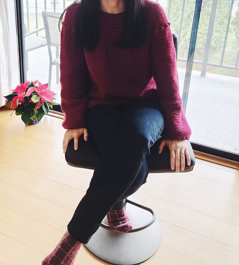 My first crocheted top-down sweater 5