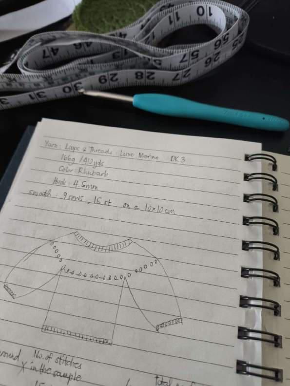 My first crocheted top-down sweater 1