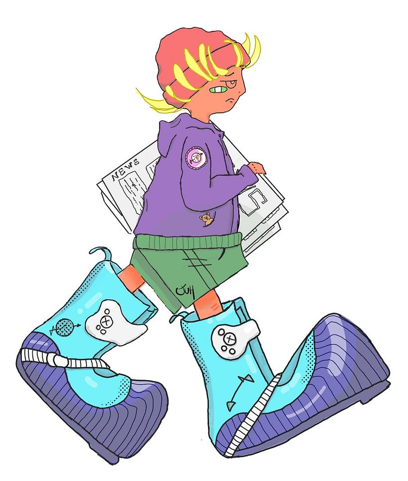 Space boy delivers newspapper 1